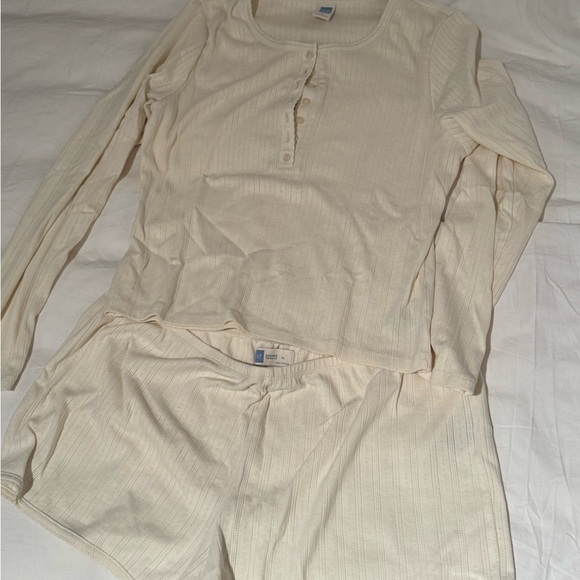 Summer Fridays Cream Ribbed Lounge Set - Picture 2 of 4